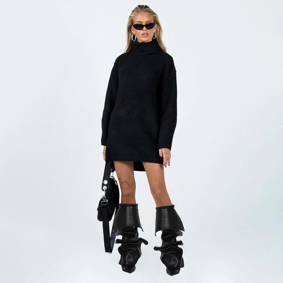 ⚡Women's Black Knee High Boots Stiletto Boots Pointed Toe High Heels Wide Calf - Picture 2 of 6